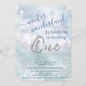 Invitation Adorable hiver merveilleux parties scintillant pre (Devant / Derrière)