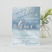 Invitation Adorable hiver merveilleux parties scintillant pre (Debout devant)