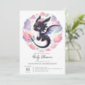 Invitation Adorable Imaginaire Baby shower Dragon (Debout devant)