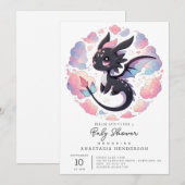 Invitation Adorable Imaginaire Baby shower Dragon (Devant / Derrière)