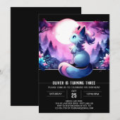 Invitation Adorable Imaginaire Chat Anniversaire (Devant / Derrière)
