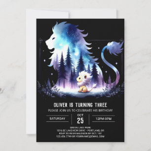 Invitation Adorable Imaginaire Lion Anniversaire