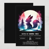 Invitation Adorable Imaginaire Wolf Anniversaire (Devant / Derrière)