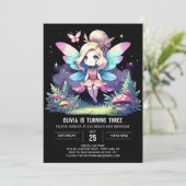 Invitation Adorable Joyeux Fée Anniversaire (Debout devant)