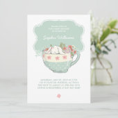 Invitation Adorable lapin blanc dans un Baby shower de Tea Cu (Debout devant)
