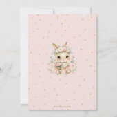 Invitation Adorable Lapin Lapin Blush Baby shower Floral (Dos)