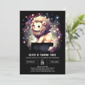 Invitation Adorable Lion Whimsical Anniversaire (Debout devant)