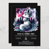 Invitation Adorable Loup moderne Anniversaire (Devant / Derrière)