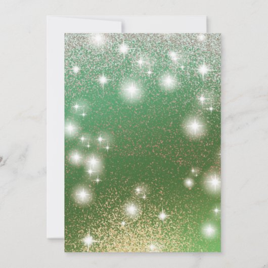 Invitation Adorable Masquerade charmant glittery ombre vert (Dos)