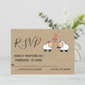 Invitation Adorable mignon moutons de dessin animé en amour R (Debout devant)