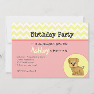 Invitation adorable mignonne d'anniversaire de