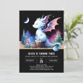 Invitation Adorable Modèle Dragon Anniversaire (Debout devant)