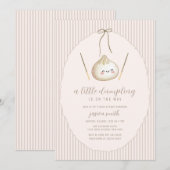Invitation Adorable Modern Bow Asian Dumpling Baby Shower  (Devant / Derrière)