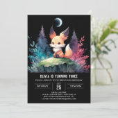 Invitation Adorable moderne Fox Anniversaire numérique (Debout devant)