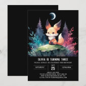 Invitation Adorable moderne Fox Anniversaire numérique (Devant / Derrière)