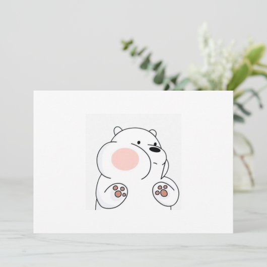 Invitation Adorable Ours Blushing (Debout devant)