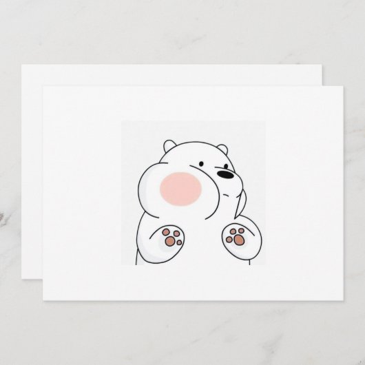 Invitation Adorable Ours Blushing (Devant / Derrière)