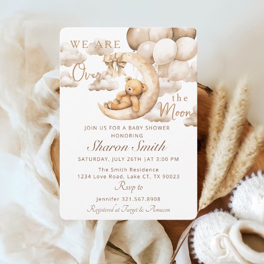 Invitation Adorable ours en peluche sur le Baby shower de la