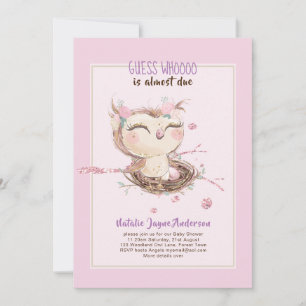 Invitation Adorable OWL Baby shower Filles ou garçons Invitat