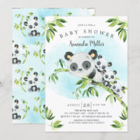 Adorable Panda Bears Triplets Baby shower