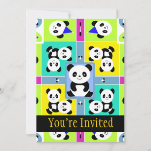 Invitation Adorable Panda Porte Des Couleurs Lumineuses