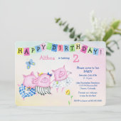 Invitation Adorable parti Anniversaire de enfant des Trois Co (Debout devant)