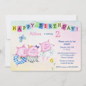 Invitation Adorable parti Anniversaire de enfant des Trois Co (Devant)