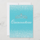 Invitation Adorable Parties scintillant Aqua, Quinceanera Inv (Dos)