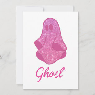 Invitation Adorable Parties scintillant rose Fantôme, art d'H