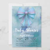Invitation Adorable Pastel Blue Turquoise Boy Baby shower (Devant)