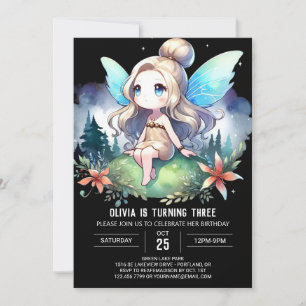 Invitation Adorable Pastel Fairy Anniversaire