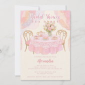 Invitation Adorable Pastel Pink Tea Party Bridal Shower (Devant)