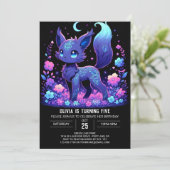 Invitation Adorable personnalisé Fox Digital Anniversaire (Debout devant)