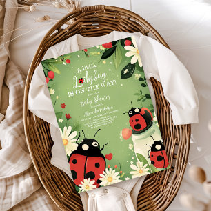 Invitation Adorable Petit Baby shower de fille de coccinelle
