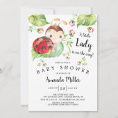 Invitation Adorable Petit Baby shower Lady Ladybug (Devant)