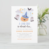 Invitation adorable Petit Boo Baby shower d'Halloween (Debout devant)