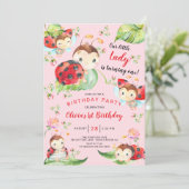 Invitation Adorable Petite Dame Ladybug 1er Anniversaire Invi (Debout devant)
