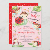 Invitation Adorable Petite Dame Ladybug 1er Anniversaire Invi (Devant / Derrière)