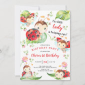 Invitation Adorable Petite Dame Ladybug 1er Anniversaire Invi (Devant)