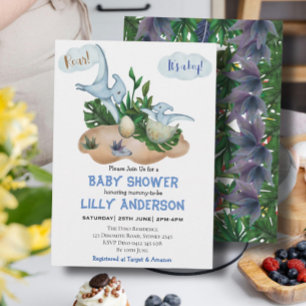 Invitation Adorable petite fête des dinosaures ! Rugir! Baby