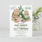 Invitation Adorable petite fête des dinosaures ! Rugir! Baby (Debout devant)