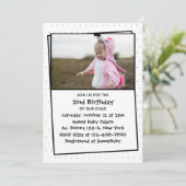 Invitation Adorable photo enfant 2e anniversaire simple (Debout devant)