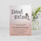 Invitation Adorable plaisir chat rose or glittery ombre invit (Debout devant)