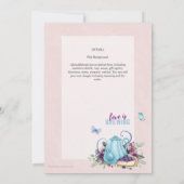 Invitation Adorable Pot de thé Fête des mariées Déjeuner Invi (Dos)
