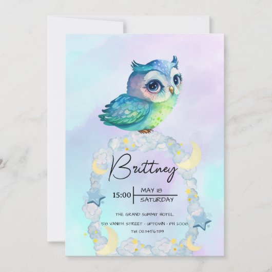 Invitation adorable pour une fête d'anniversaire a (Devant)