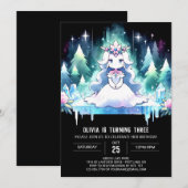 Invitation Adorable Princesse moderne Anniversaire (Devant / Derrière)