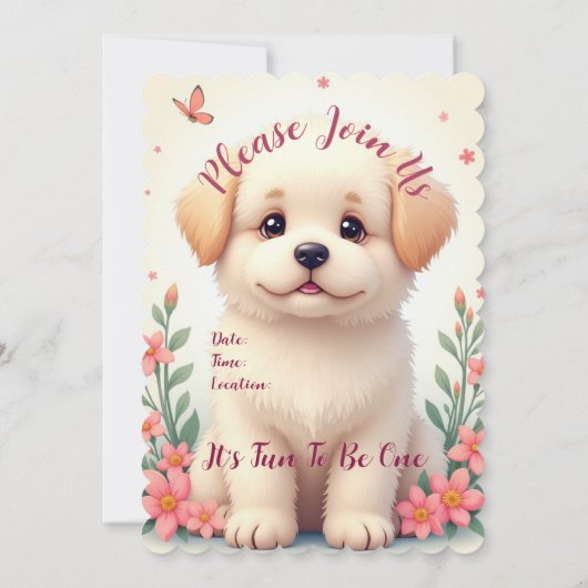 Invitation Adorable Puppy Dog (Dos)