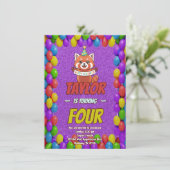 Invitation Adorable Red Panda Birthday Invite (Debout devant)