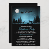 Invitation Adorable Reindeer At Night (Devant / Derrière)