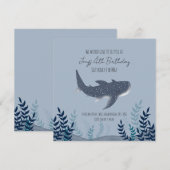 Invitation Adorable Requin Baleine Sous l'Eau Nom (Devant / Derrière)